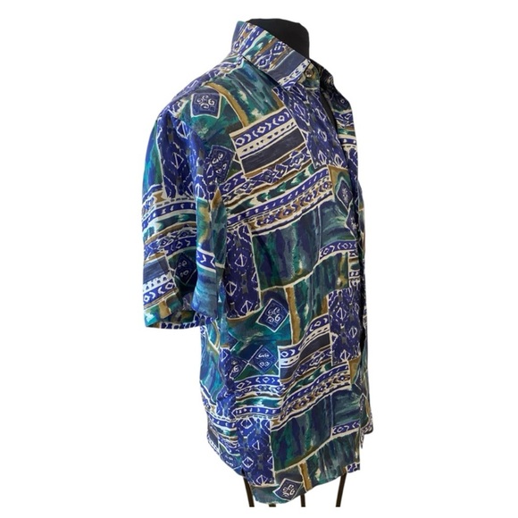 Robert Stock Mens Vintage 1990s Silk Button Down - Picture 4 of 7